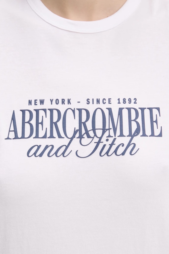 Bombažna kratka majica Abercrombie & Fitch KI185.5058.100 bela