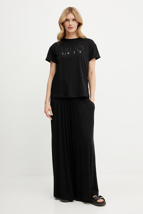 Liu Jo tricou din bumbac WA5007.JS923 negru SS25