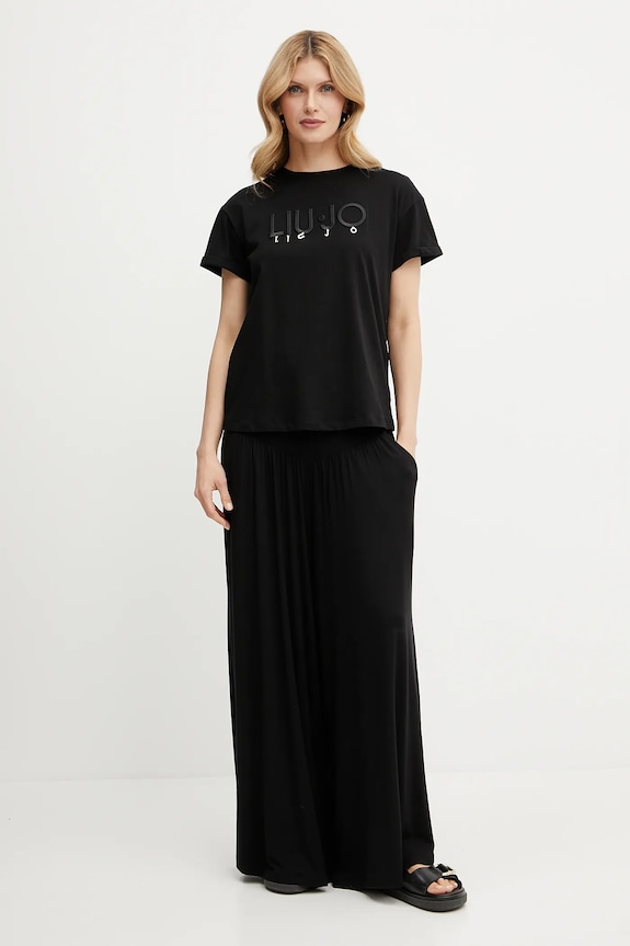 Liu Jo tricou din bumbac WA5007.JS923 negru SS25