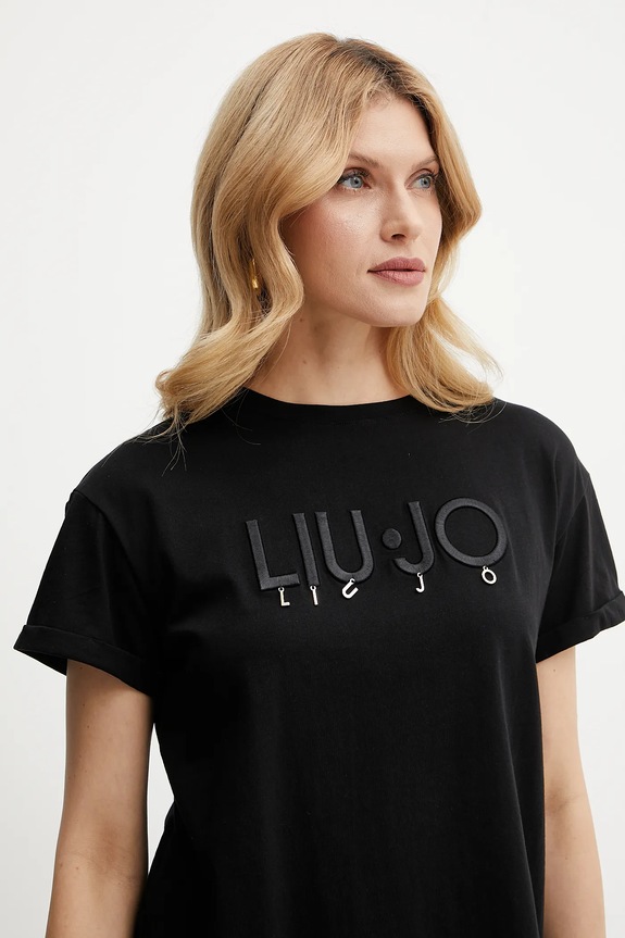 Liu Jo tricou din bumbac negru WA5007.JS923