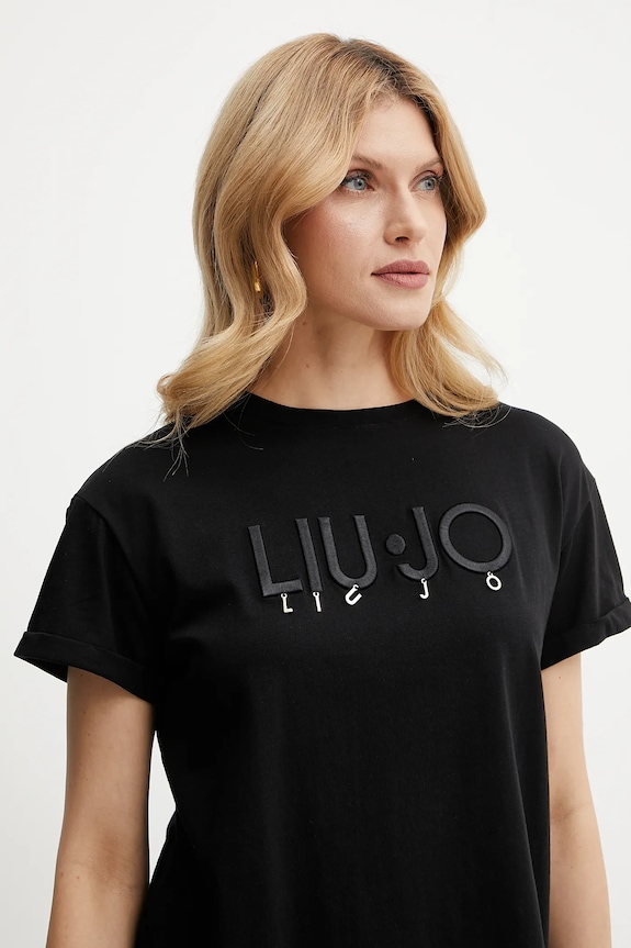 Liu Jo tricou din bumbac negru WA5007.JS923