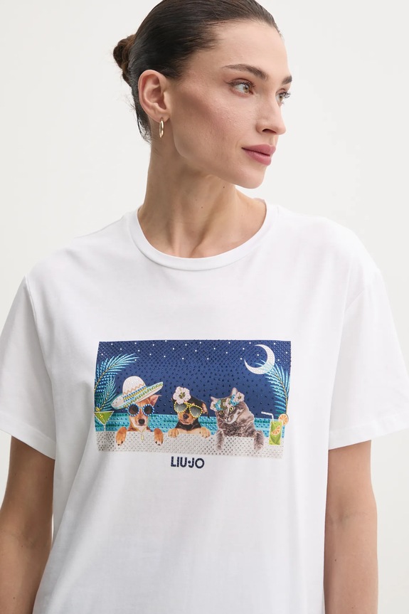 Liu Jo t-shirt biały WA5260.JS003