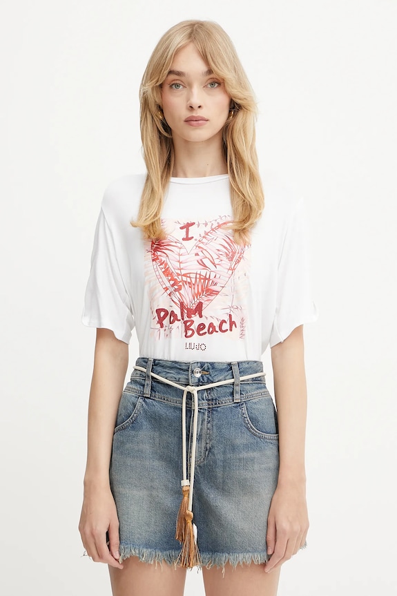 Liu Jo t-shirt sovrastampa bianco VA5155.JS360