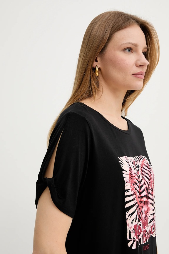 Μπλουζάκι Liu Jo μαύρο VA5155.JS360