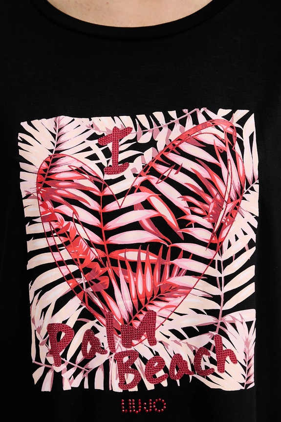 Μπλουζάκι Liu Jo VA5155.JS360 μαύρο