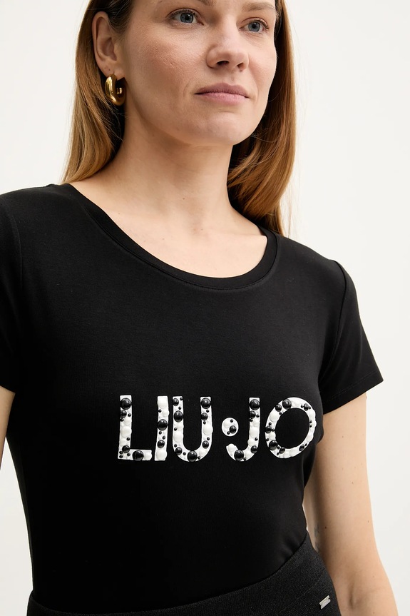 Μπλουζάκι Liu Jo μαύρο VA5156.JS360