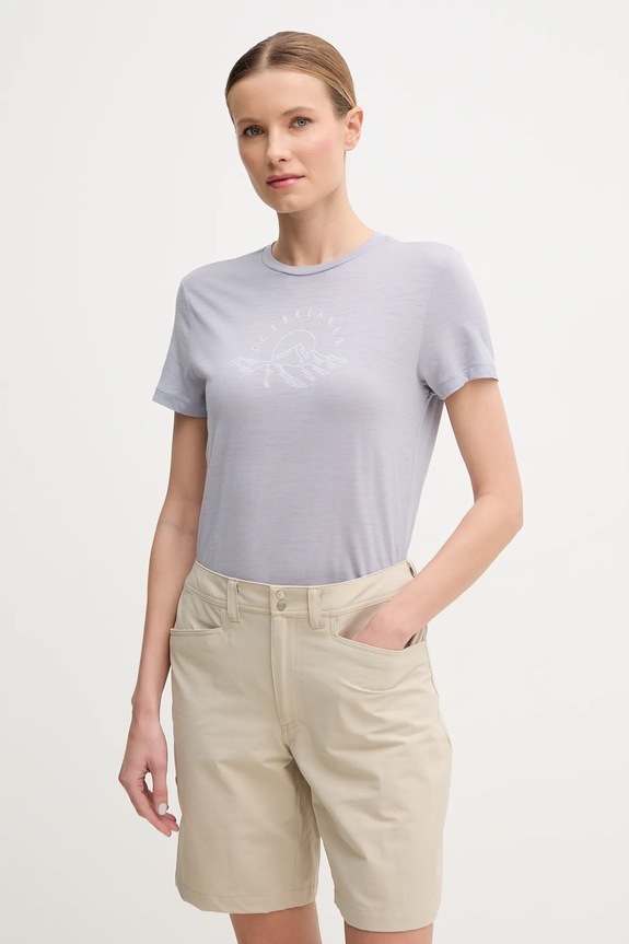 Icebreaker tricou sport Merino 150 Tech Lite Sunrise Summit print violet IB0A576O0A91