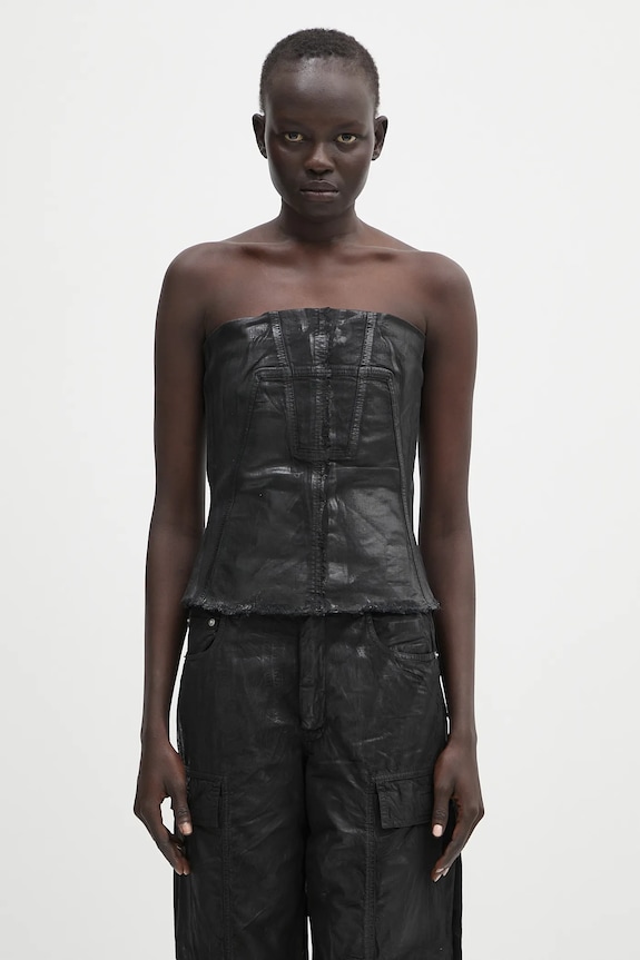 Rick Owens DRKSHDW top Bustier Top gładkie czarny DS01E3127.SCF