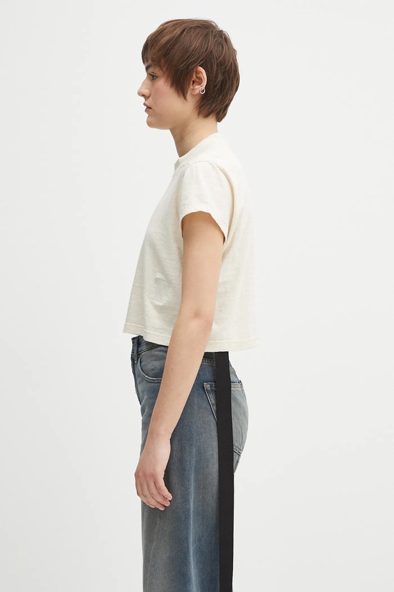 Rick Owens DRKSHDW cotton t-shirt Cropped Small Level T DS01E3207.RNNEP3 beige SS25