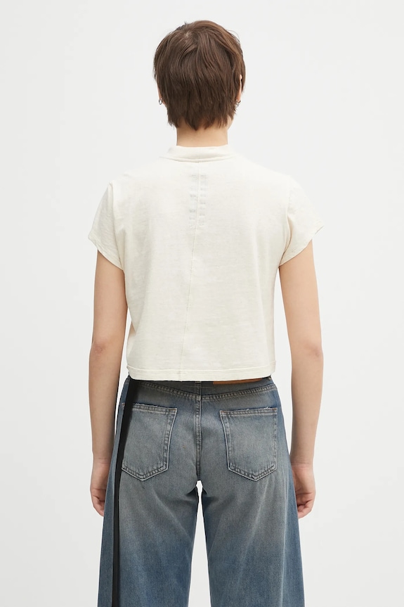 Clothing Rick Owens DRKSHDW cotton t-shirt Cropped Small Level T DS01E3207.RNNEP3 beige