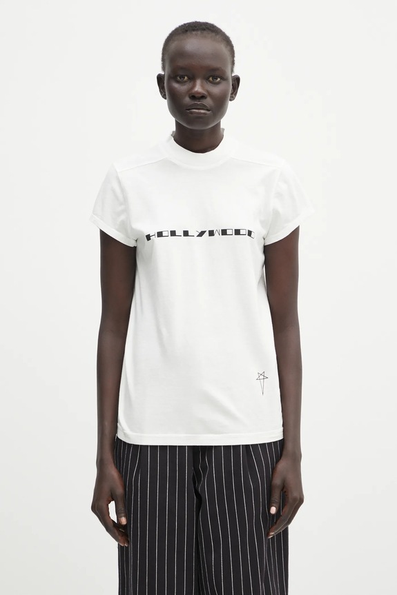 Pamučna majica Rick Owens DRKSHDW Small Level T regular bijela DS01E3208.RNEP5