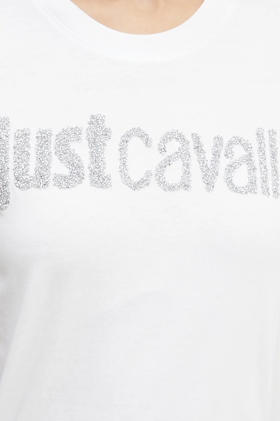 Just Cavalli t-shirt bawełniany 78PAHE12.CJ110 biały