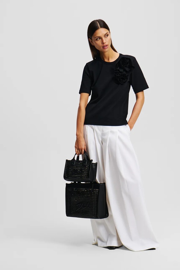Karl Lagerfeld t-shirt bawełniany czarny A2W17110