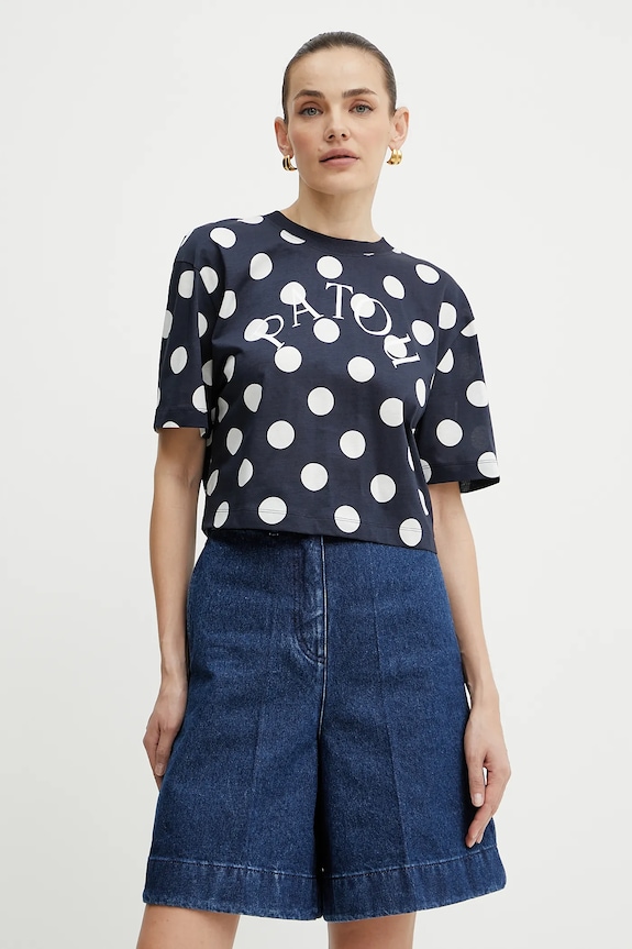 Ρούχα Βαμβακερό μπλουζάκι Patou JE1379999 σκούρο μπλε