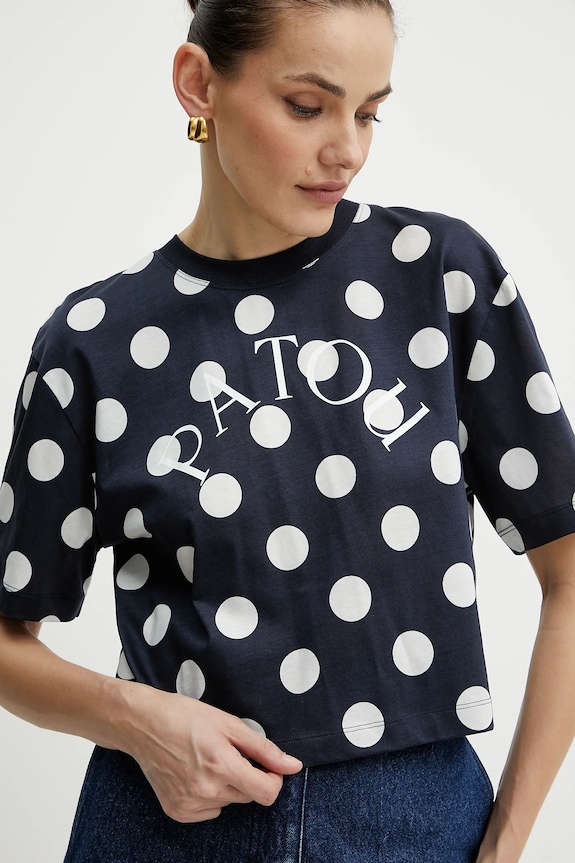 Βαμβακερό μπλουζάκι Patou σκούρο μπλε JE1379999