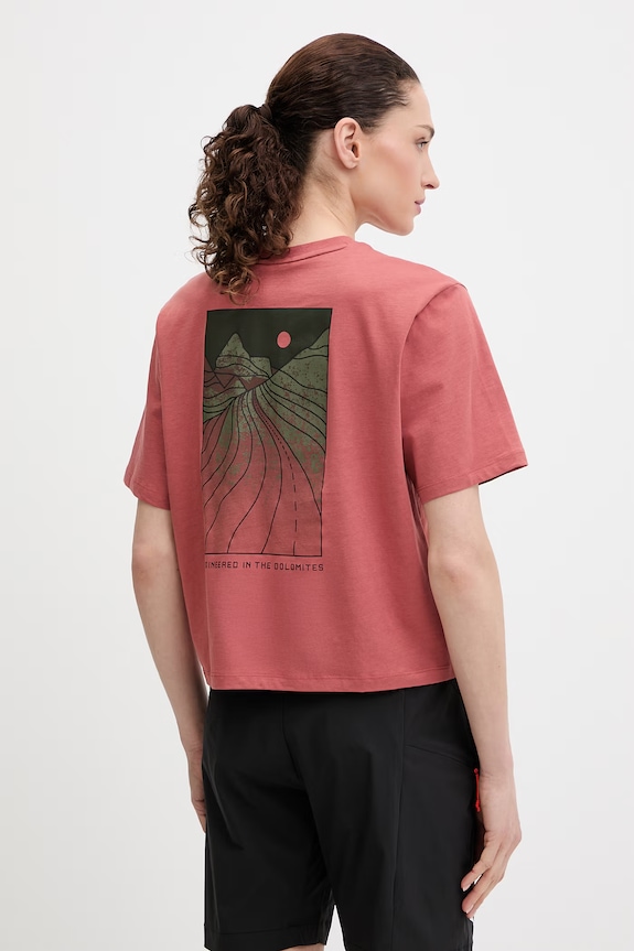 Salewa t-shirt sportowy Eagle Sunset wzorzyste pomarańczowy 00.0000029107