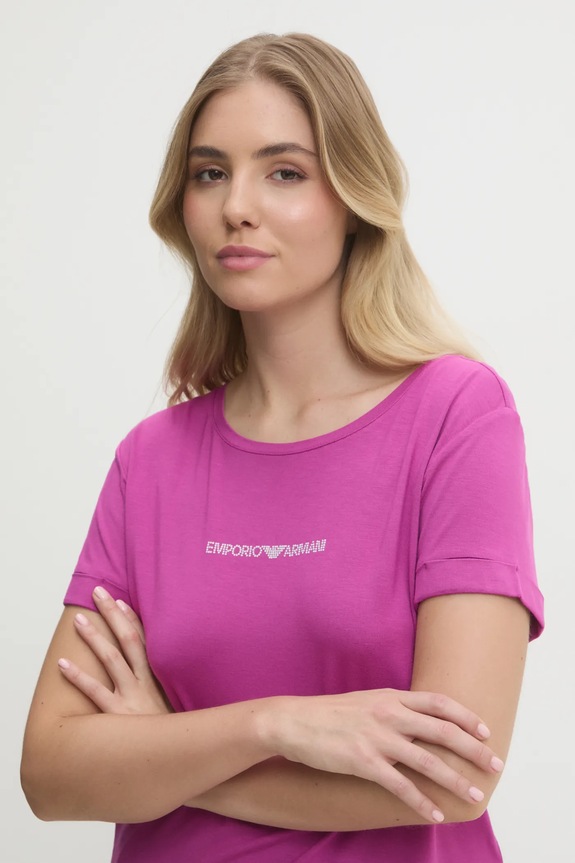 Odjeća Homewear majica kratkih rukava Emporio Armani Underwear EW000780.AF12192 roza