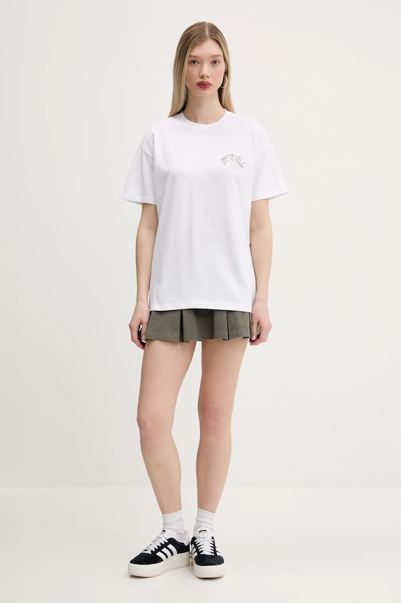 Βαμβακερό μπλουζάκι Vans VN000MCNWHT1 λευκό SS25