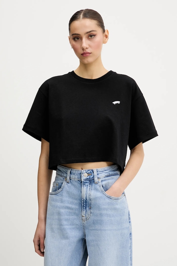 Bavlnené tričko Vans relaxed čierna VN000P5QBLK1
