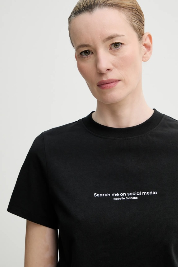 ISABELLE BLANCHE t-shirt sovrastampa nero IS25SS.T153.T013