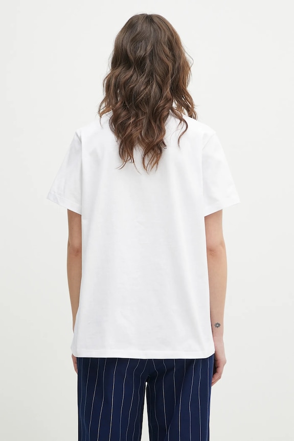 Odzież GANNI t-shirt bawełniany Basic Jersey Leopard Relaxed T4124 biały