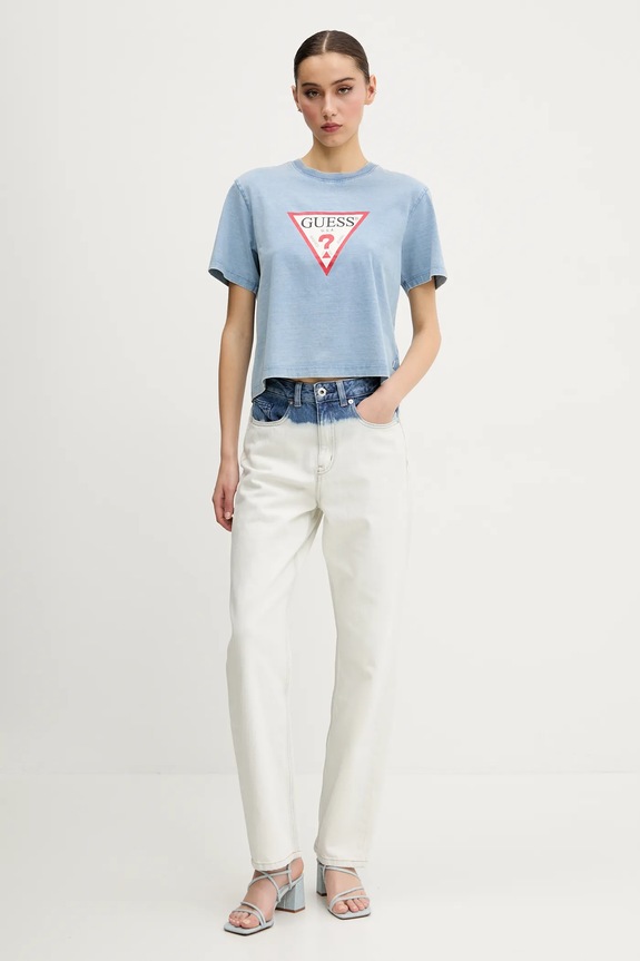 Guess Jeans t-shirt bawełniany W5GI20.KCTG1 niebieski AW25