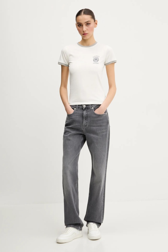 Хлопковая футболка Guess Jeans W5GI35.KCTX1 бежевый SS25