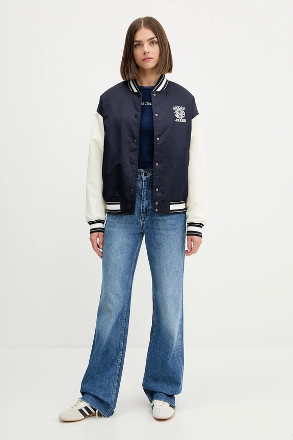 Pamučna majica Guess Jeans W5GI41.KCTL1 mornarsko plava AW25