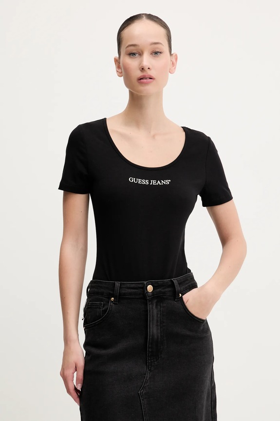 Guess Jeans t-shirt aplikacja czarny W5GP25.J1314