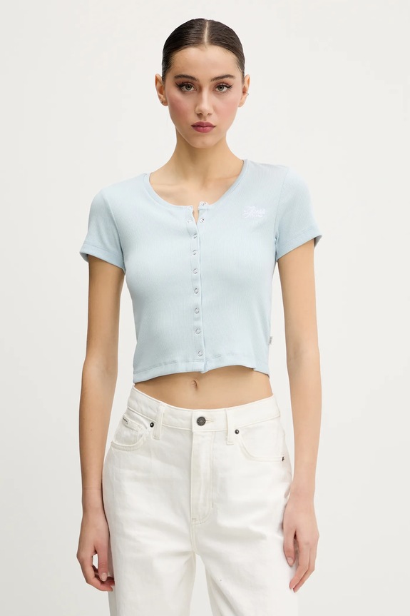 Majica kratkih rukava Guess Jeans slim plava W5GP27.KA0H1