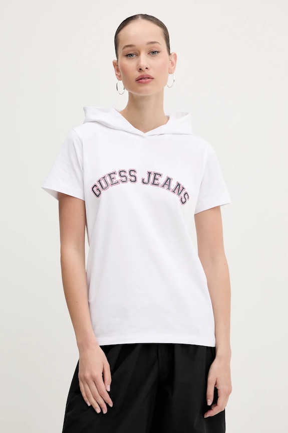Guess Jeans t-shirt elasztánnal fehér W5GP28.J1314