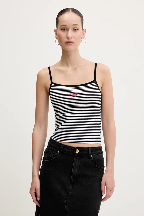 Top Guess Jeans slim čierna W5GP35.KCIE1