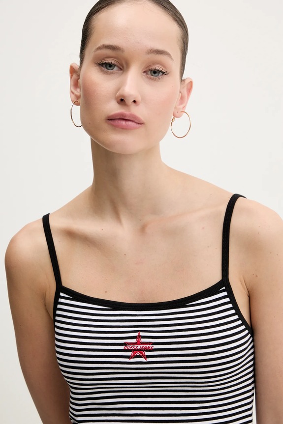 Top Guess Jeans čierna W5GP35.KCIE1