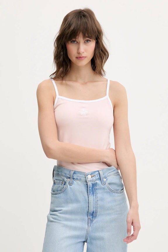 Top Guess Jeans slim ružová W5GP37.J1314