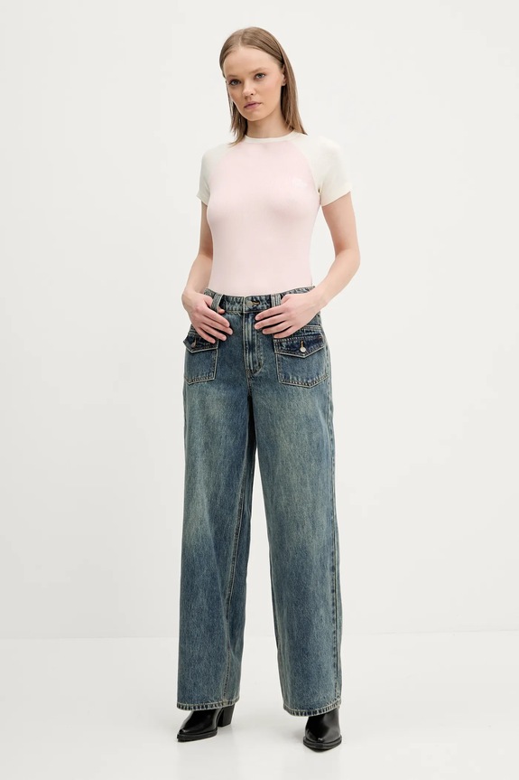 Μπλουζάκι Guess Jeans W5GP61.KA0H1 ροζ SS25