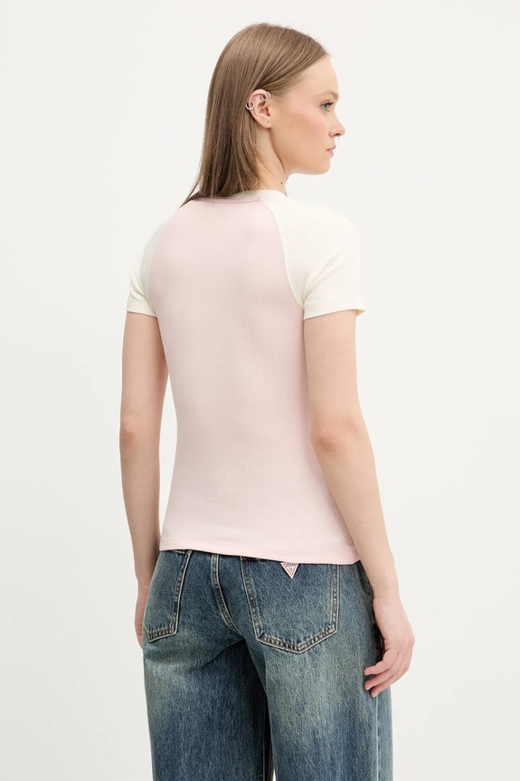 Ρούχα Μπλουζάκι Guess Jeans W5GP61.KA0H1 ροζ