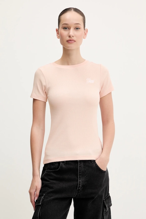 Guess Jeans t-shirt aplikacja różowy W5GP62.KA0H1