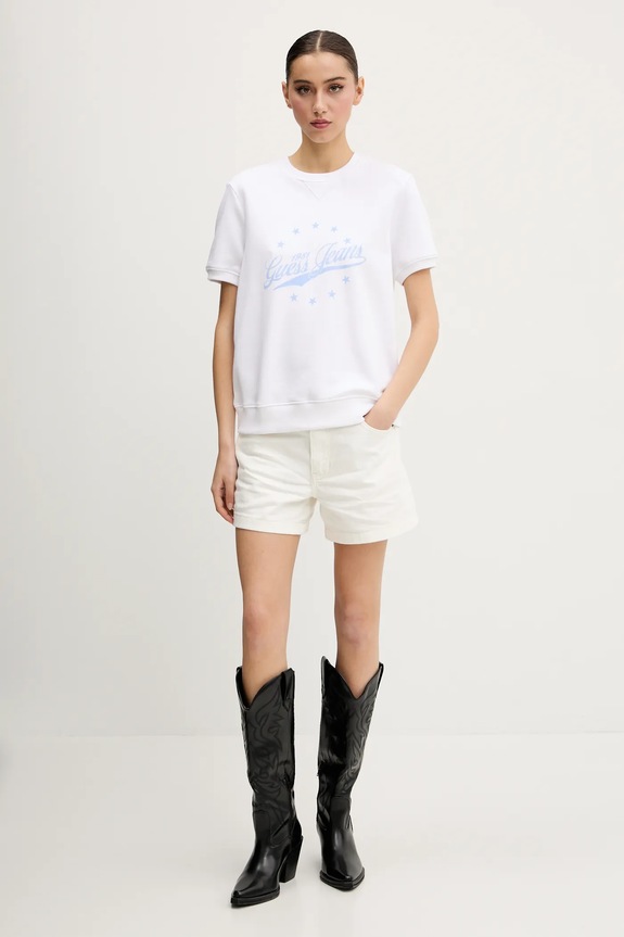 Pamučna majica Guess Jeans W5GQ36.K68I4 bijela SS25