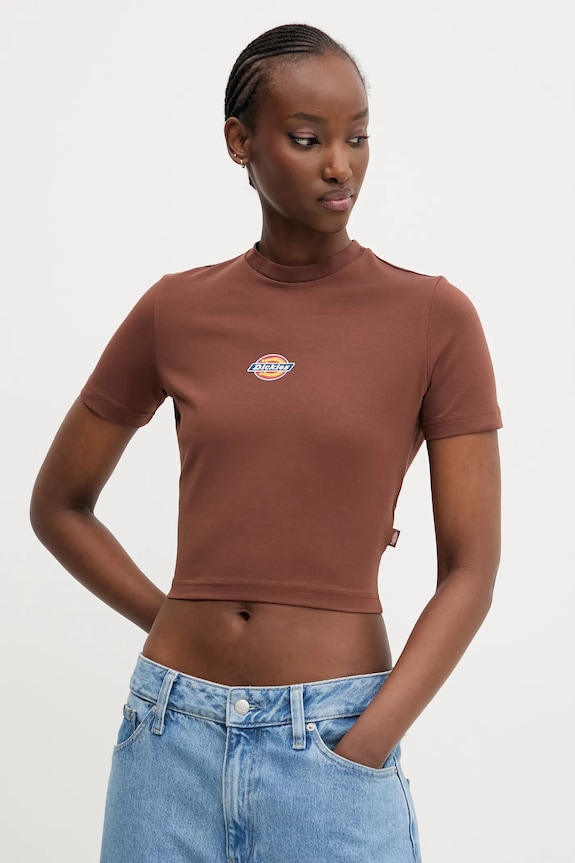 Tričko Dickies potlač hnedá DK0A4XPOK471