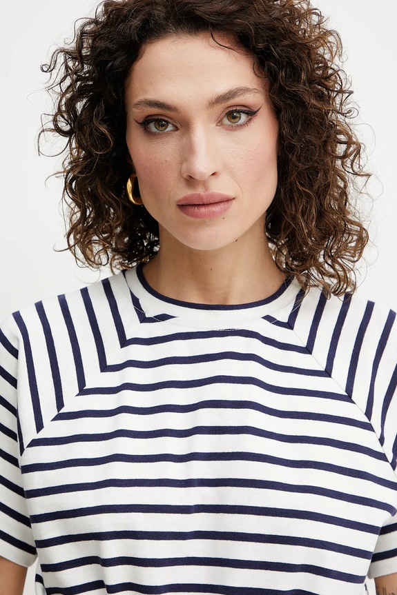 MAX&Co. t-shirt z domieszką lnu biały 2516941043200