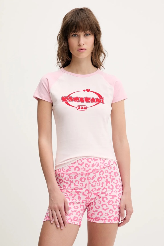 Karl Kani t-shirt elasztánnal rózsaszín 61300125