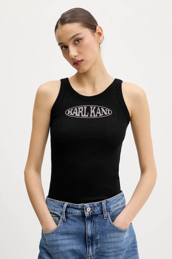 Karl Kani top aplikációval fekete 61310131