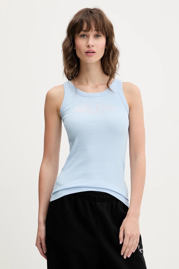Top Karl Kani Z elastanom modra 61310132