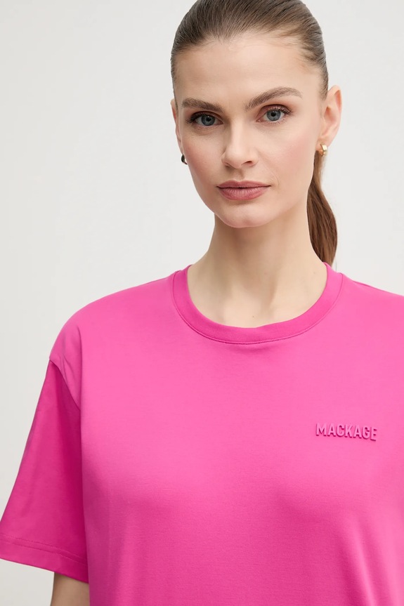 Βαμβακερό μπλουζάκι MACKAGE ροζ TEE.W