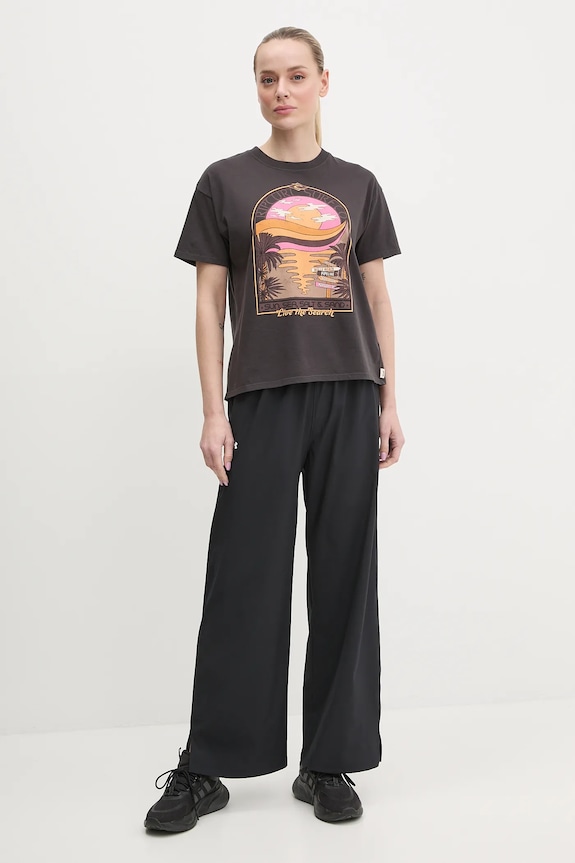 Bavlněné tričko Rip Curl 0FDWTE šedá SS25