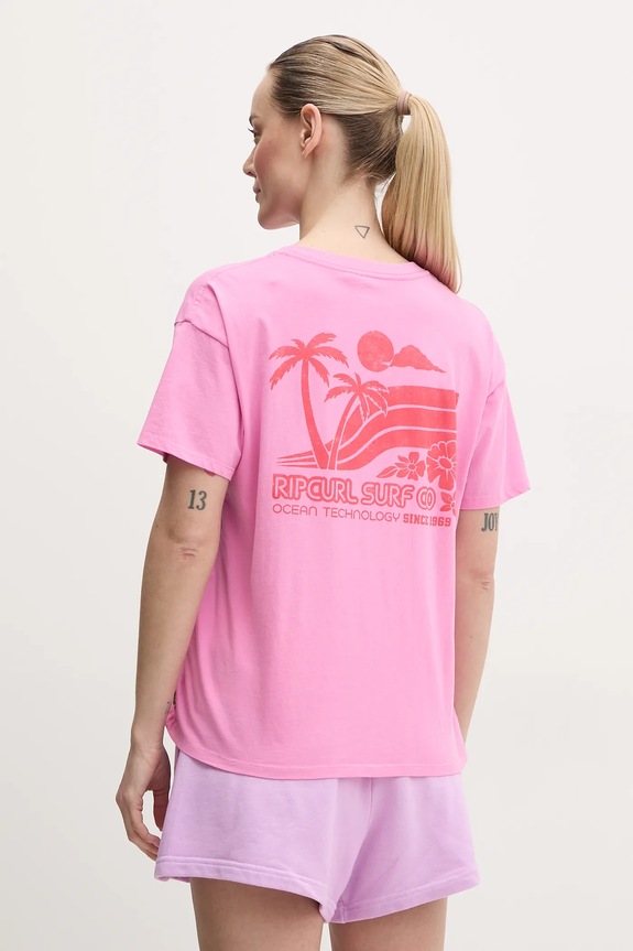 Oblečení Bavlněné tričko Rip Curl 0FZWTE růžová