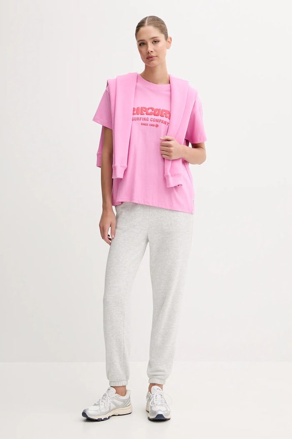 Rip Curl t-shirt in cotone 0HXWTE rosa AW25