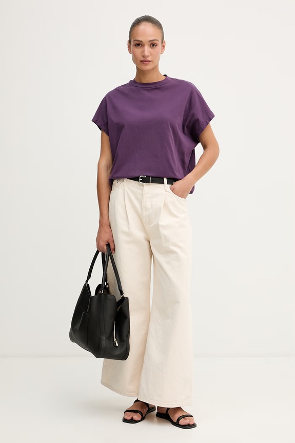 United Colors of Benetton tricou de damă din bumbac 3096D1071 violet SS26