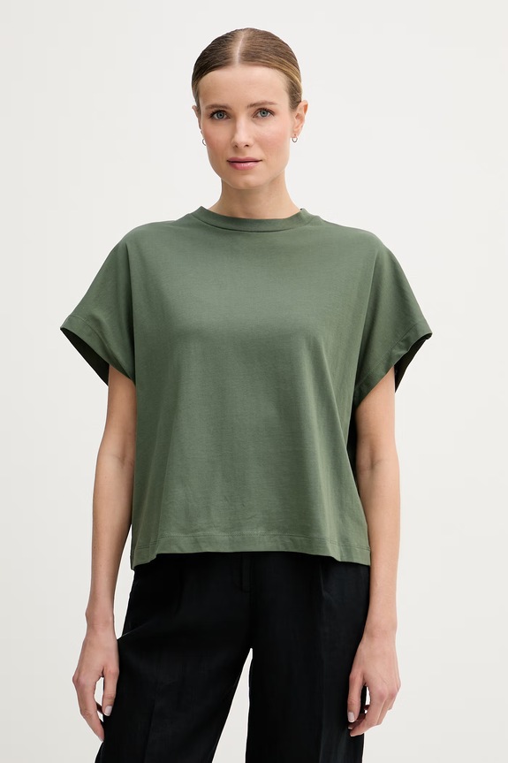 United Colors of Benetton tricou pentru femei din bumbac verde 3096D1071