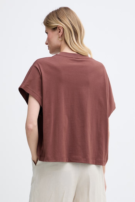 Odjeća United Colors of Benetton majica ženska od pamuka 3096D1071 smeđa